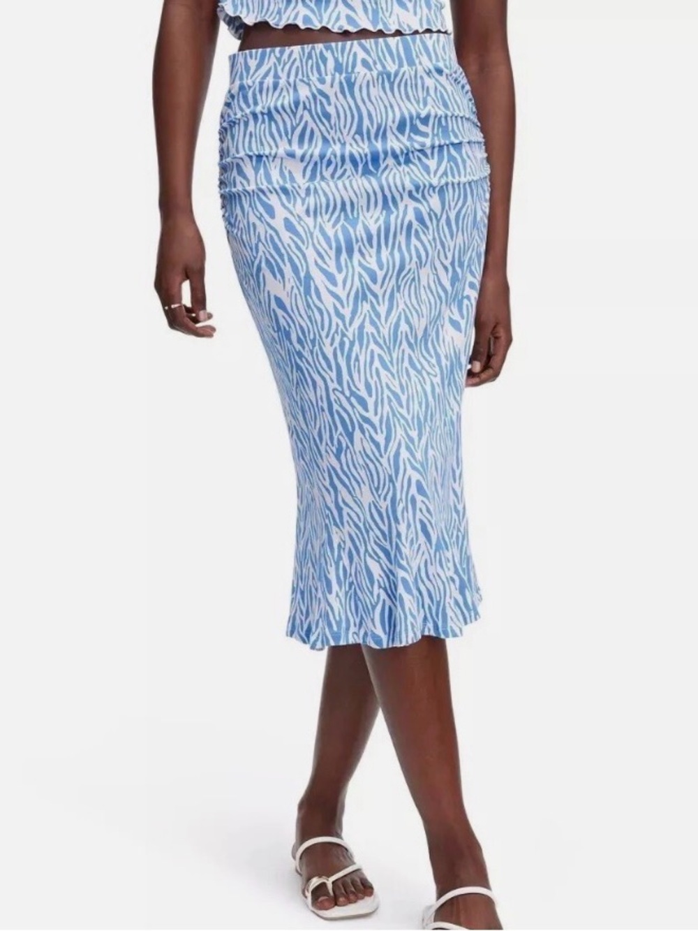 🎀DIANE VON FURSTENBERG FOR TARGET🎀Zebra Midi Skirt🎀M🎀Ruched on Sides🎀Brand New!